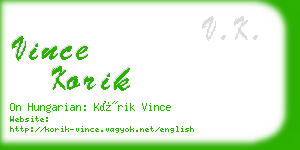 vince korik business card